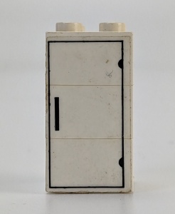 BA022pb01-1G Steen 2x2x3 (3x steen 2x2) met koelkast patroon (Sticker) wit gebruikt *5V10-4