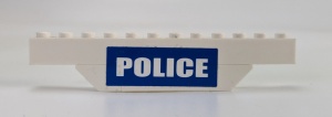BA164pb02-1G Steen 12x1x2 POLICE op blauwe achtergrond (Sticker) wit gebruikt *5V09-02