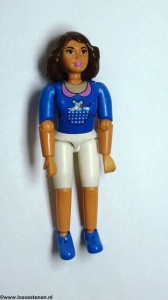 belvFem47G Vrouw - Blauw topje witte broek buigbare benen gebruikt *