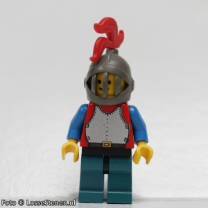 cas189G Chain Mail - rode, Grill helm, blauwe benen, blauwe armen, rode pluim gebruikt *0M0000 - Img 2