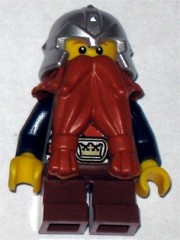 cas392G Fantasy Era - Dwerg met donkeroranje baard, zilveren helm gebruikt *0M0000