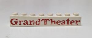 crssprt01pb07-1G Steen 1x8 ZONDER bodemtubes Grand Theater dikke letters (LICHT VERVAAGD, zie foto) wit gebruikt *5V07-01