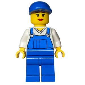 cty0269 Vrouw, blauwe overal, benen en blauwe pet NIEUW *0M0000