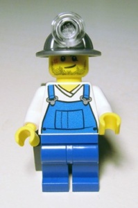 cty0310G Mijnwerker, ongeschoren, blauwe overall en mijnwerkershelm. gebruikt *0M0000