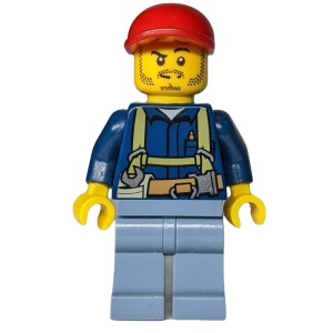 cty0333G Mijnwerker, rode cap met korte klep gebruikt *0M0000