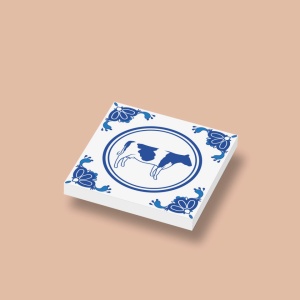 CUS3038 Tegel 2x2 Delfts Blauw - Koe wit NIEUW *0A000
