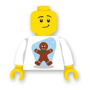 CUS9074 Torso (zonder hoofdje) Kersttrui Wintertrui Gingerbread 1 (donhe) wit NIEUW *0A008
