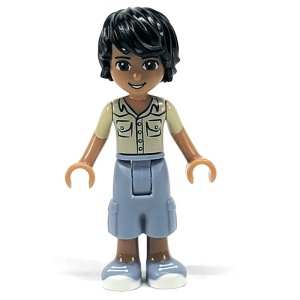 frnd170G Friends- Matthew, zandblauwe lange broek, khaki shirt gebruikt *2M0000