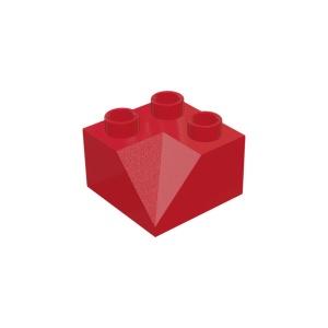 HU009 DAKPAN 2x2 45 graden binnen DUPLO compatible rood NIEUW *