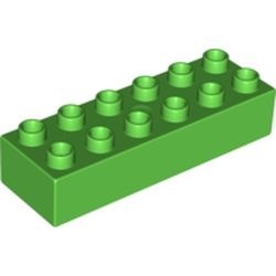HU2300-6 COMPATIBEL met DUPLO steen 2x6 (Hubelino)heldergroen NIEUW *