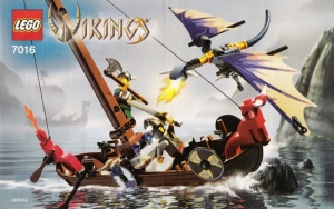INS7016-G 7016 BOUWBESCHRIJVING- Viking Boat against the Wyvern Dragon gebruikt *