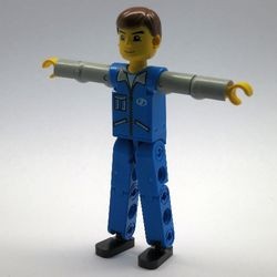 tech015G Blauwe benen grijze armen blauw torso met ritssluiting jas and zakken gebruikt *0D000