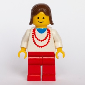 trn008G Rode ketting - rode benen, bruin standaard haar gebruikt *0M0000