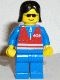 trn073G Zwart haar, zonnebril, blauw/rode jas met logo, blauwe broek gebruikt *0M0000 - Img 2