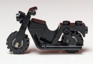 x81c02-11G Motorfiets met transparante wielvelgen zwart gebruikt *1D038