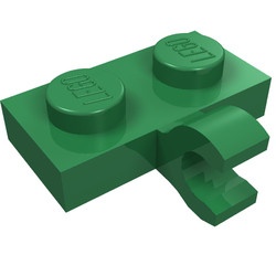 11476-6 Platte plaat 1x2 met horizontale clip LANGE einde groen NIEUW *1B291