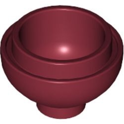 15395-59 Steen, 2x2x1 dome BODEM rood, donker NIEUW *1B081