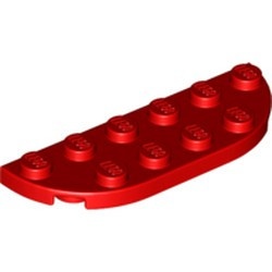 18980-5 Platte plaat 2x6 afgeronde hoeken rood NIEUW *5C070