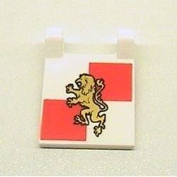 2335pb063-1G Vlag 2x2 Gouden leeuw op rood-witte achtergrond wit gebruikt *0L000