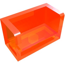 23969-18 Paneel 1x1x2 bankje met zijkanten transparant neonoranje NIEUW *1B019