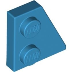 24307-156 Wig plaat 2x2 rechts blauw, middenazuur NIEUW *1B228
