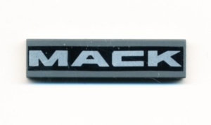 2431pb502-85G Tegel 1x4 MACK op zwarte achtergrond (Sticker) grijs, donker (blauwachtig) gebruikt *5t04-09
