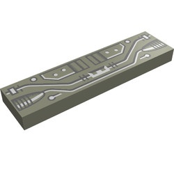 2431px2-10G Tegel 1x4 zwart, zilver en koper circuit donker, grijs (klassiek) gebruikt *5t04-13