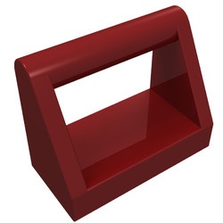 2432-59 Tegel 1x2 met hendel bovenop rood, donker NIEUW *1B296