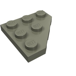 2450-10 Platte plaat 3x3 afgekapte hoek donker, grijs (klassiek) NIEUW *5A017