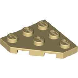 2450-2G Platte plaat 3x3 afgekapte hoek crème gebruikt *1G009