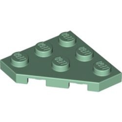 2450-48 Platte plaat 3x3 afgekapte hoek groen, zandkleurig NIEUW *5A017