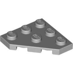 2450-86G Platte plaat 3x3 afgekapte hoek grijs, licht (blauwachtig) gebruikt *R2