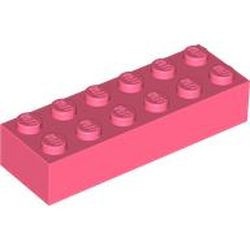 2456-220 Steen 2x6 rood, koraal NIEUW *5K0000