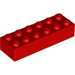 2456-5G Steen 2x6 rood gebruikt *5K0000