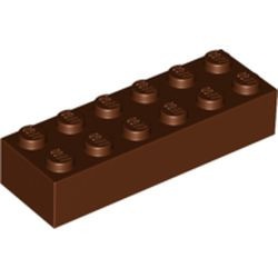 2456-88G Steen 2x6 bruin, roodachtig gebruikt *5K0000