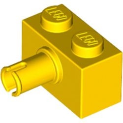 2458-3G Steen 1x2 met pin geel gebruikt *1D007