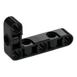 2477-11 Technic, Helbalk 3x5 L-vorm dik GATEN BOVENOP zwart NIEUW *1D000