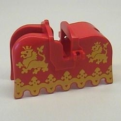 2490px3-5G Zadel met bepantsering gele leeuw rood gebruikt *0D000