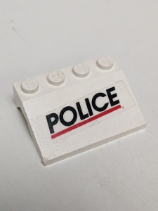 2513pb02-1G Spatbord 3x4 POLICE met rode lijn (Sticker) wit gebruikt *5S064