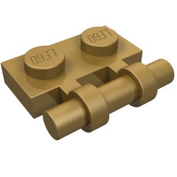 2540-115 Platte plaat 1x2 met OPEN hendel goud, parel NIEUW *1B293