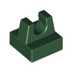 2555-80 Tegel 1x1 met clip bovenop rechte hoeken ZIE OOK 15712 groen, donker NIEUW *1B287