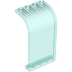 2571-15G Paneel 3x4x6 rond boven transparant lichtblauw gebruikt *1F011