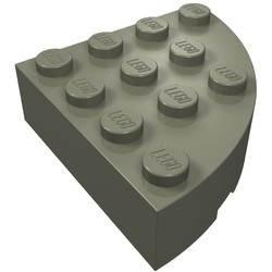 2577-10 Steen, 4x4 gebogen hoek massief donker, grijs (klassiek) NIEUW *