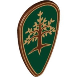 2586pb005-88 Schild ovaal boom met gouden blaadjes bruin, roodachtig NIEUW *0L0000
