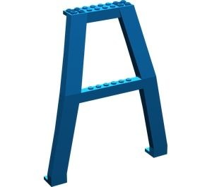 2635-7G Dubbele steun grote kraan NOPPEN OP ZIJBALK blauw gebruikt *5K000