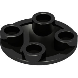 2654-11G Platte plaat 2x2 rond afgeronde bodem zwart gebruikt *1B336