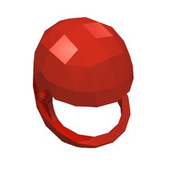 2715-5G Technic, Helm voor GROTE technic figuren (zonder vizier) rood gebruikt *0D000