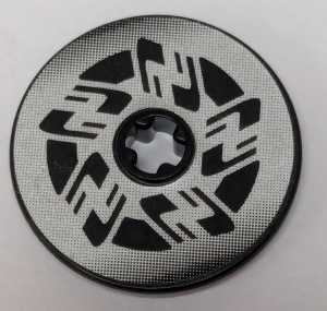 2723pb024-11G Technic Disk 3x3 met asgat ster, Set 8370 (Sticker) zwart gebruikt *5S014