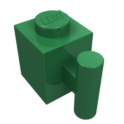 2921-6G Steen 1x1 met handvat groen gebruikt *1L032