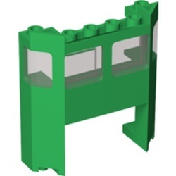 2924bpb02-6G Trein voorkant 2x6x5 1/3 met uitsnede en transparant bruin glas groen gebruikt *0L000